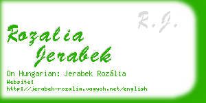 rozalia jerabek business card